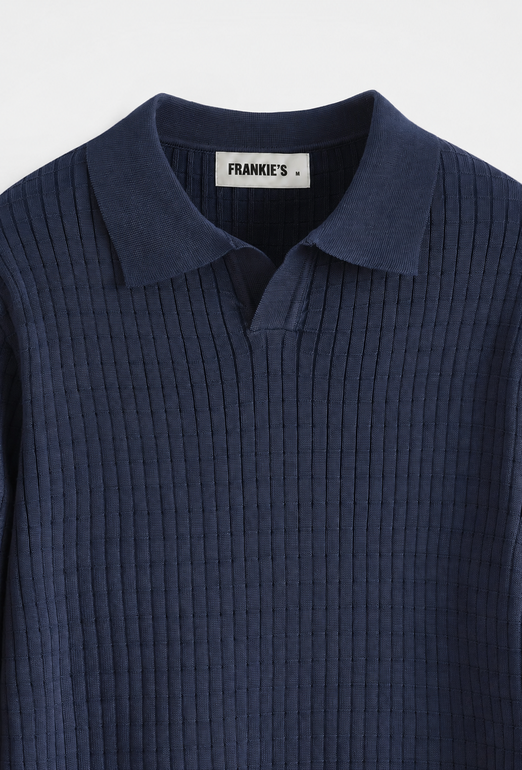 Taormina Textured Knit Polo Navy Blue
