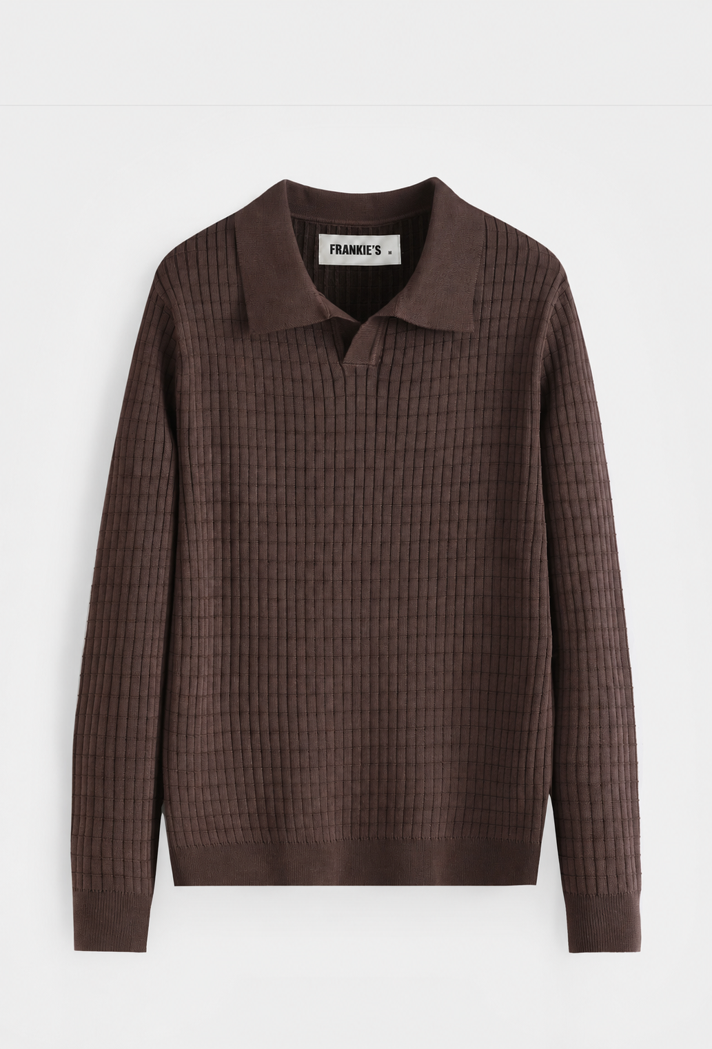 Taormina Textured Knit Polo Brown