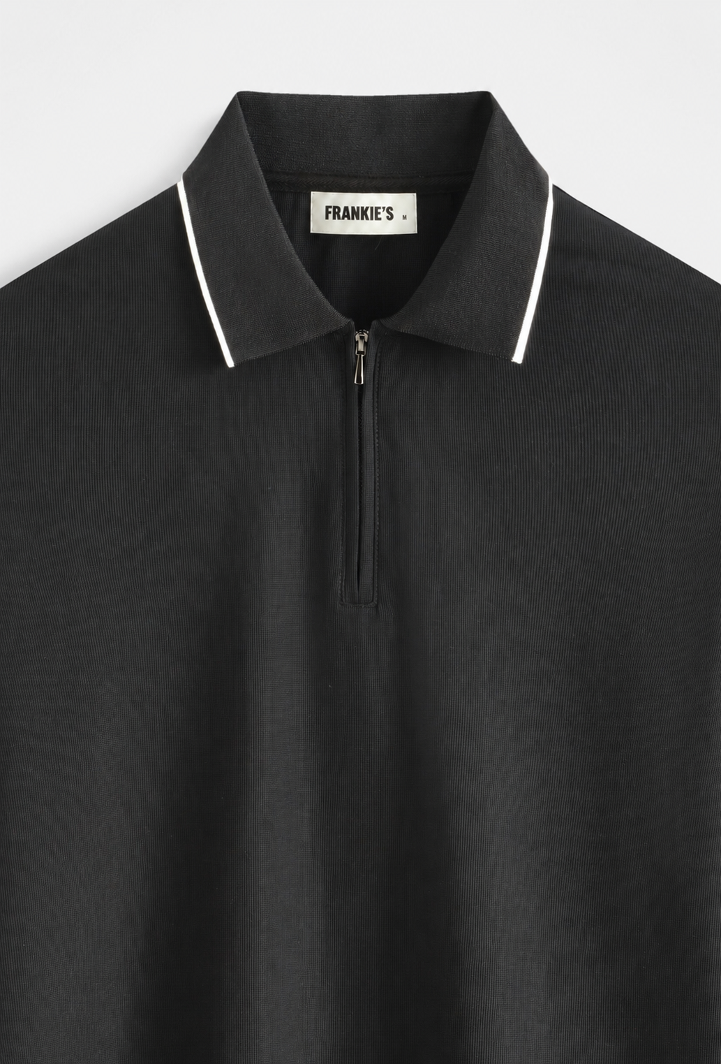 Ravello Zip Polo Long Sleeve Black