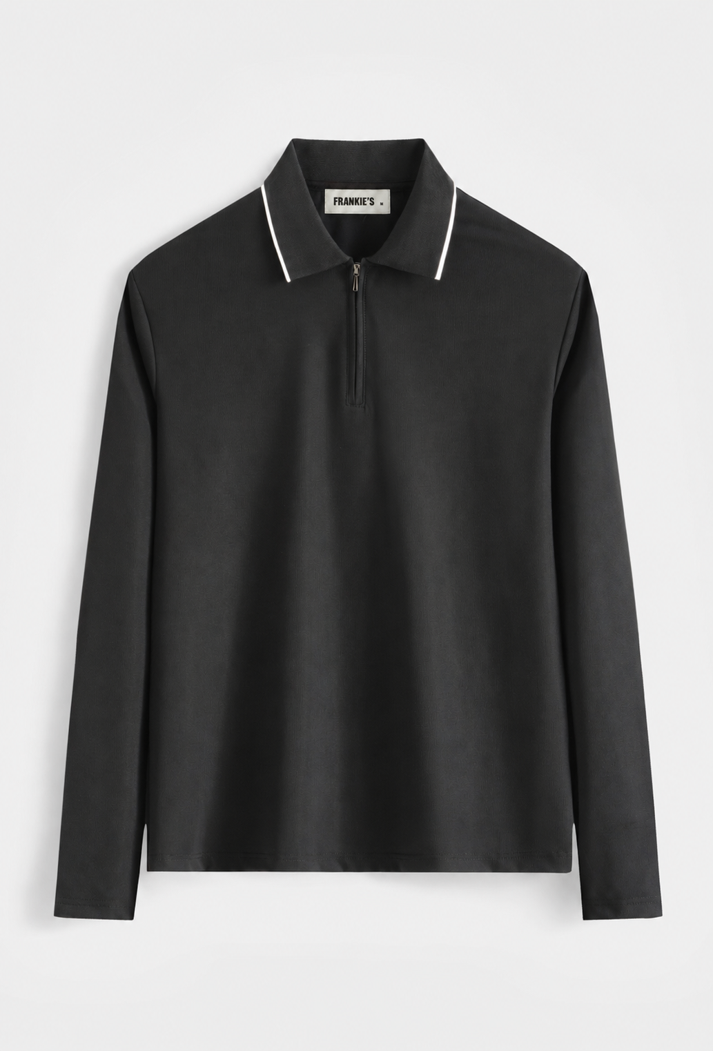 Ravello Zip Polo Long Sleeve Black