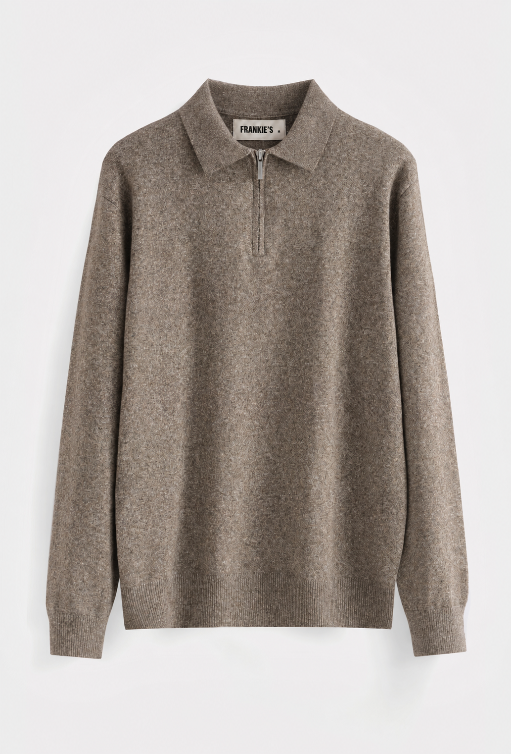 Siena Knit Zip Polo Taupe - Frankie's