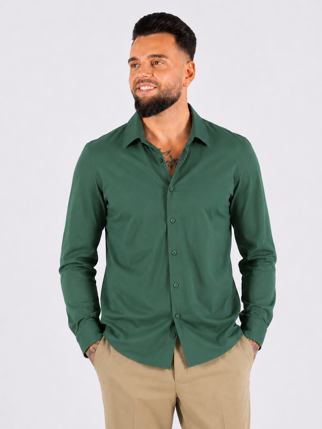 Overhemd Slim Fit Green
