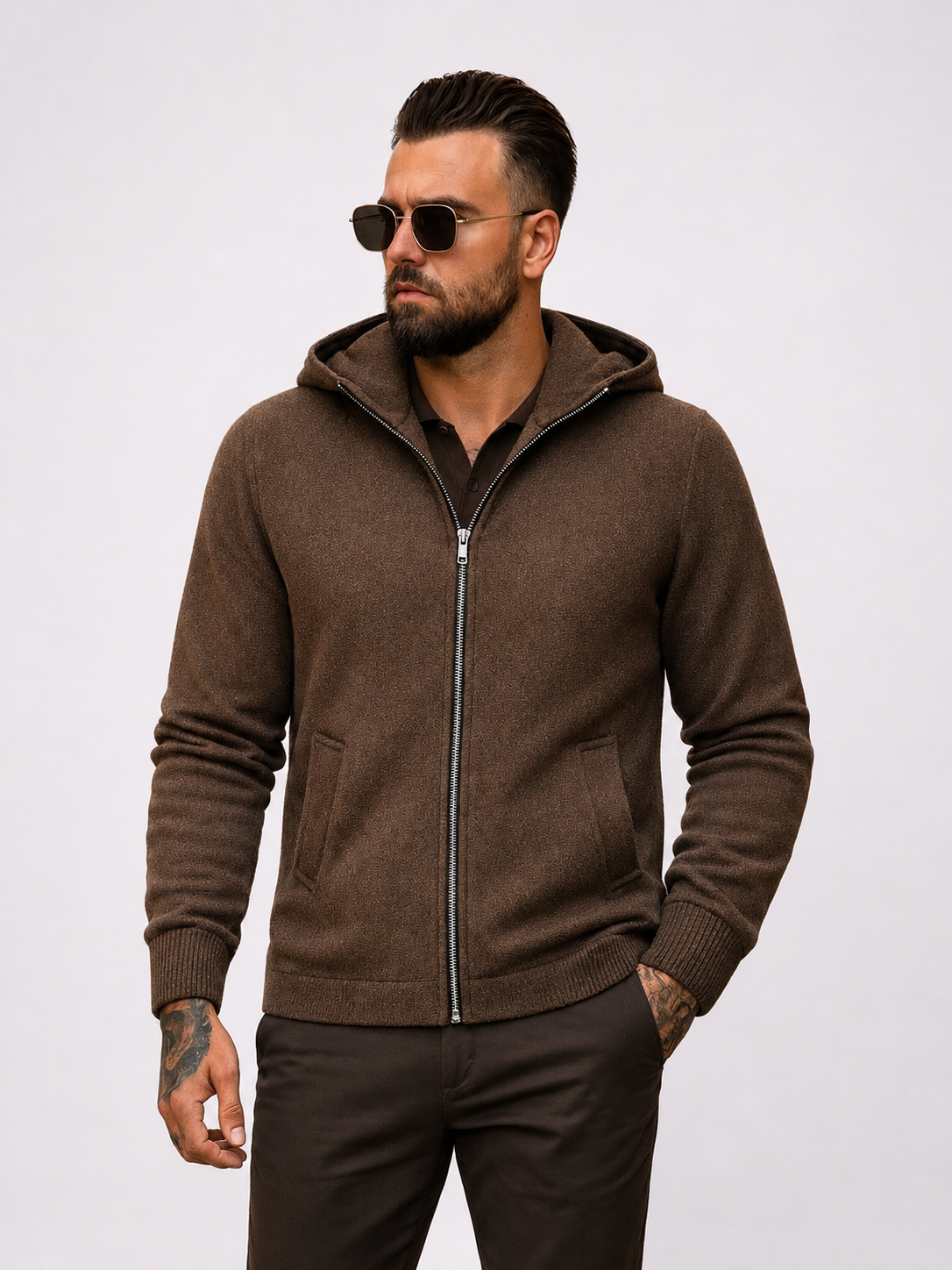 Zip Hoodie Brown