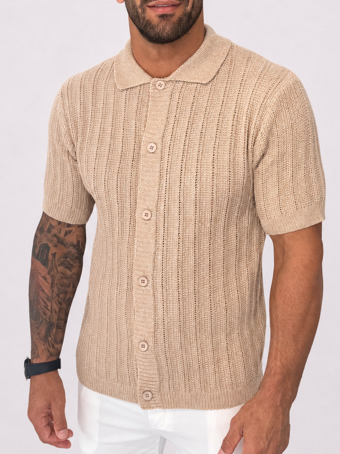 Buttoned knitted shirt beige - Frankie's