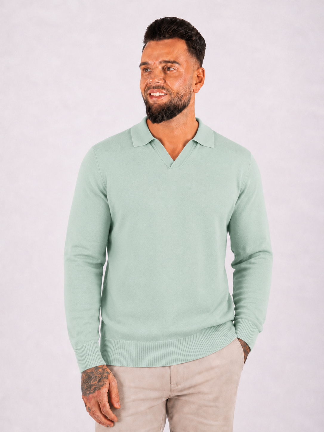 Polo Knitwear Long Sleeve Mint Green
