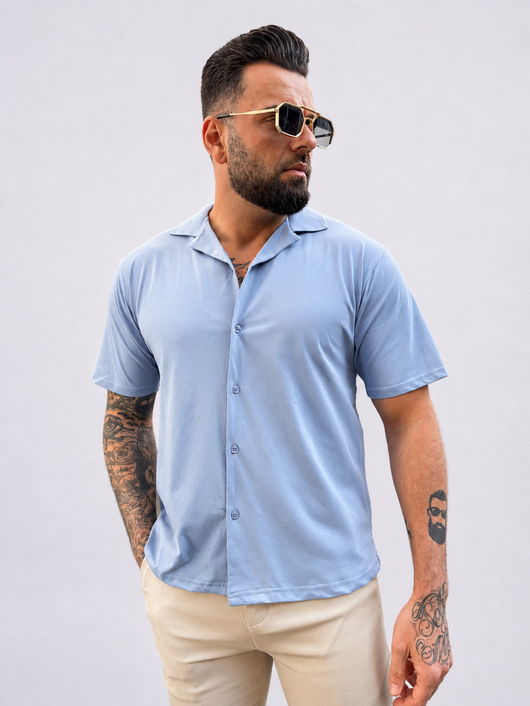Shirt short sleeve light blue