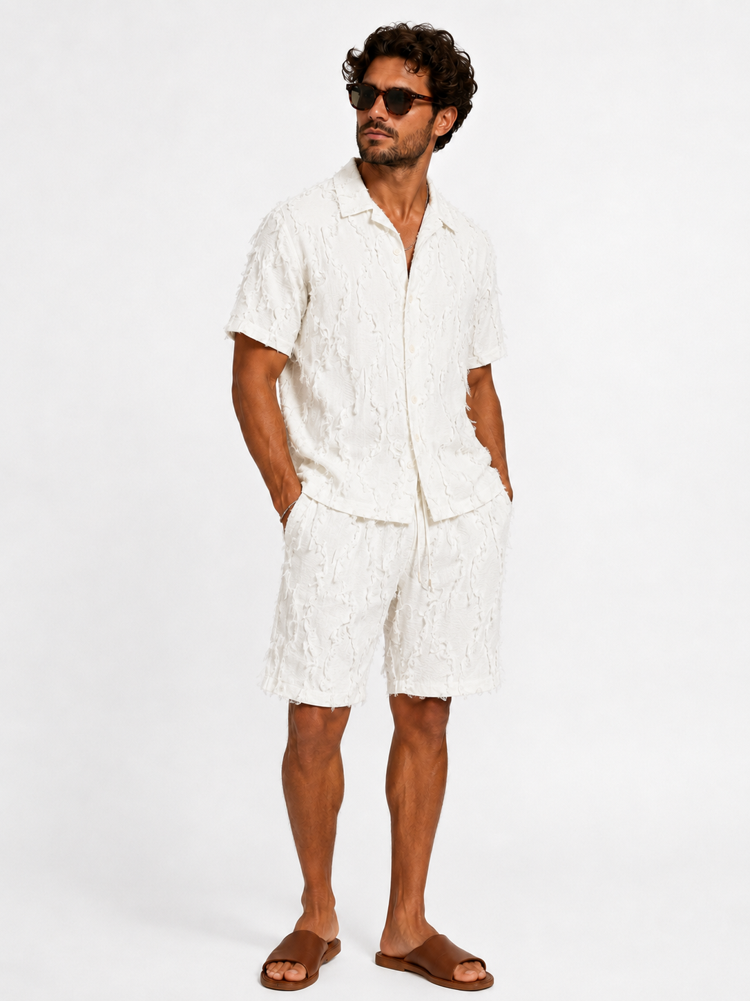 Summer set short & shirt Coachella white