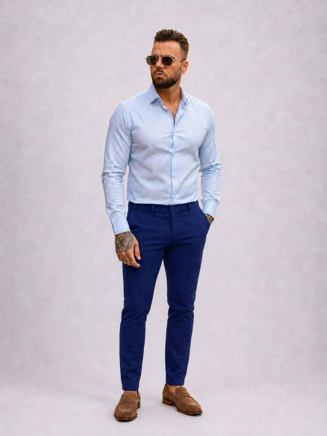 Super stretch pantalon navy blue
