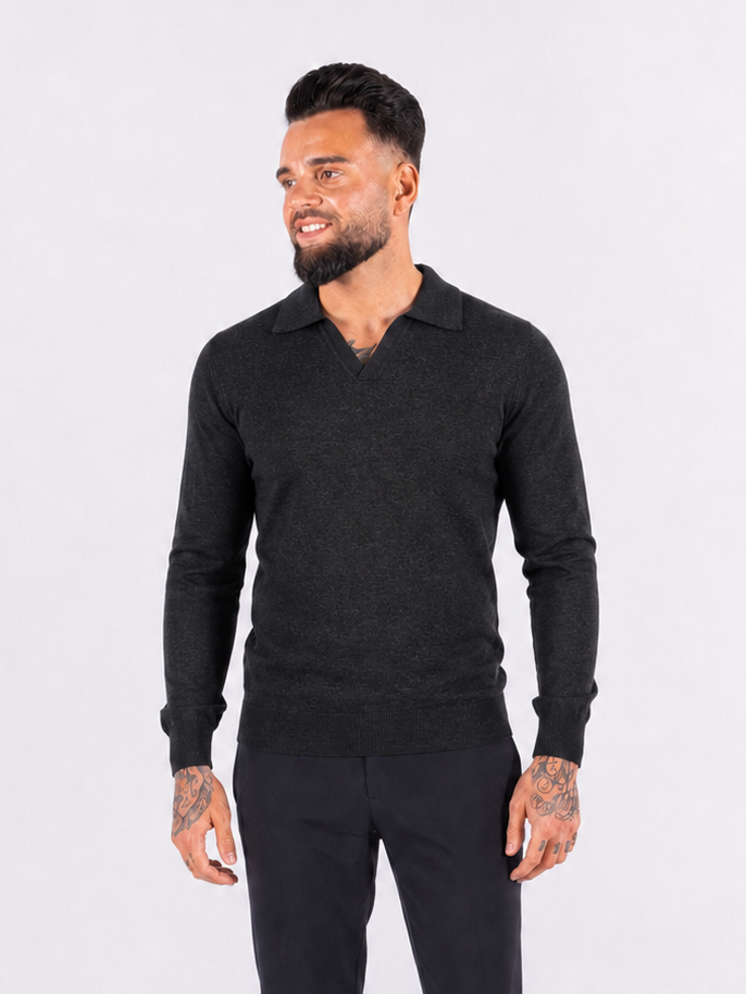 Polo Knitwear Long Sleeve Dark Grey - Frankie's