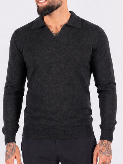 Polo Knitwear Long Sleeve Dark Grey - Frankie's