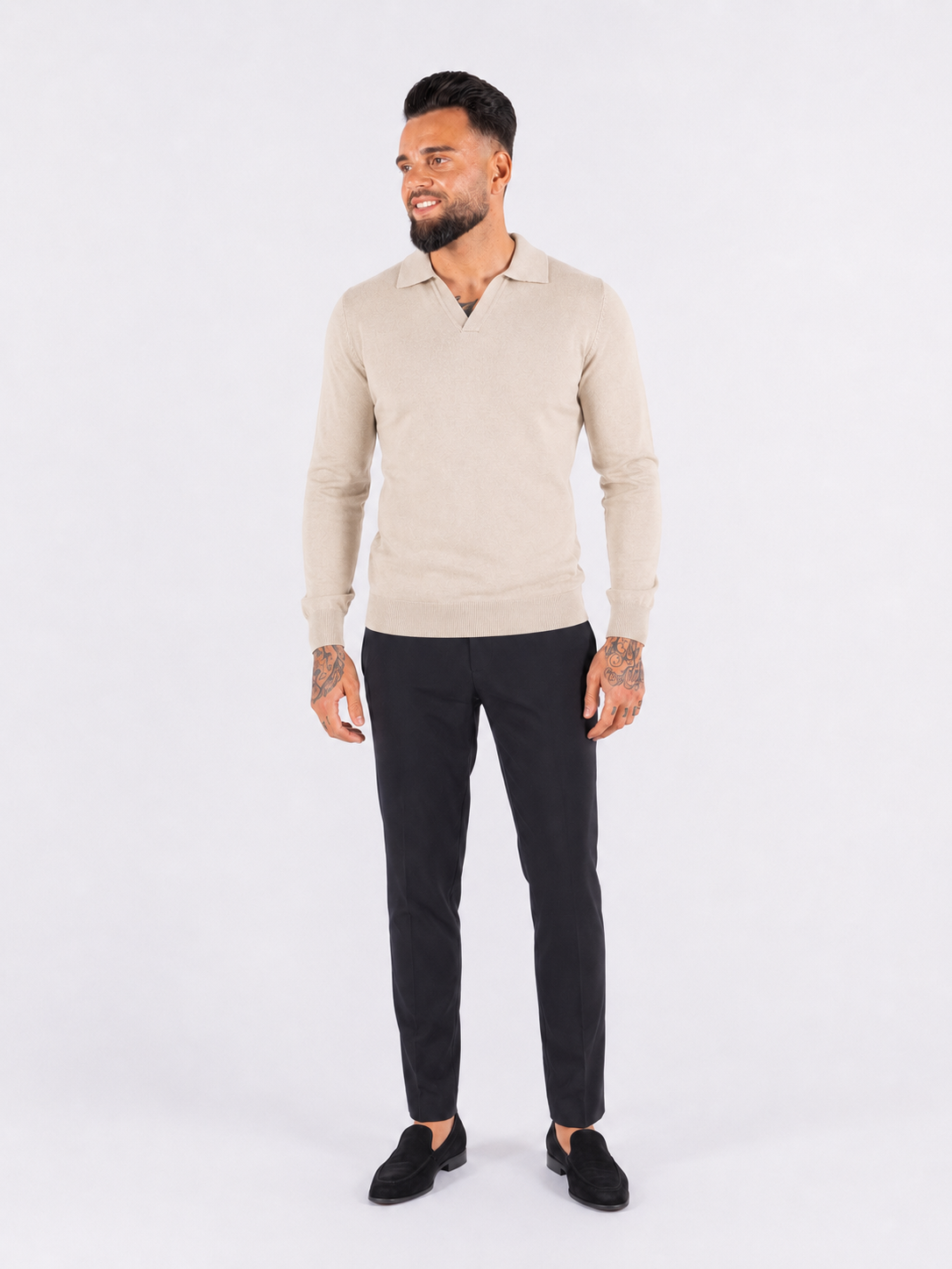 Polo Knitwear Long Sleeve Beige - Frankie's