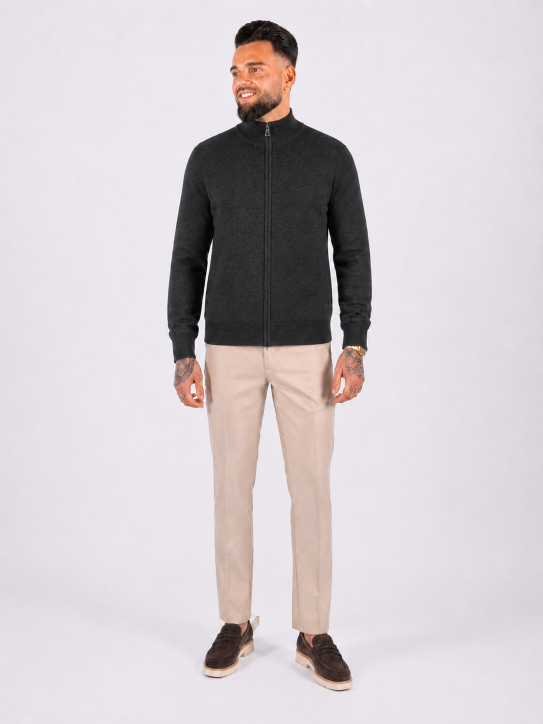 Vest zipper knitwear dark grey - Frankie's