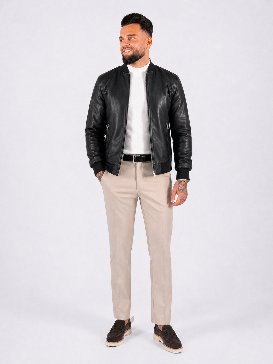 Leather jacket bomber black - Frankie's