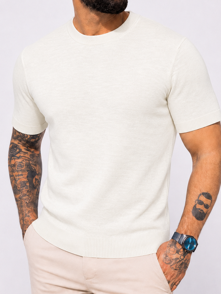 T-shirt knitwear short sleeve cream - Frankie's