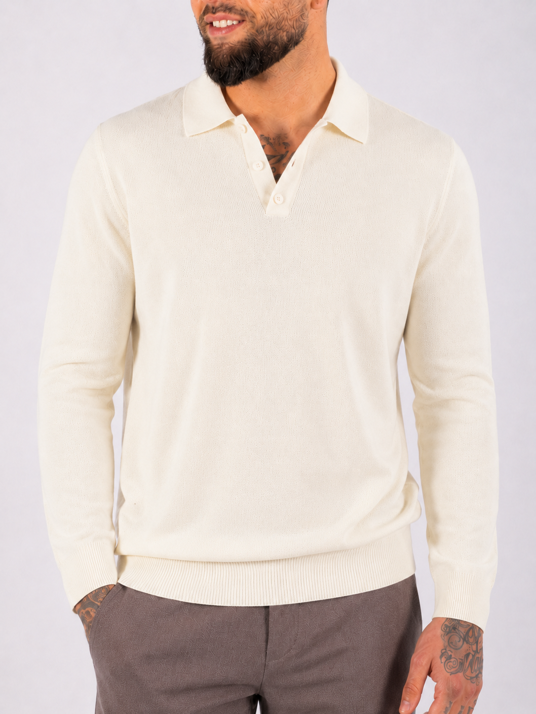 Polo Knitwear, Plain - White - Frankie's