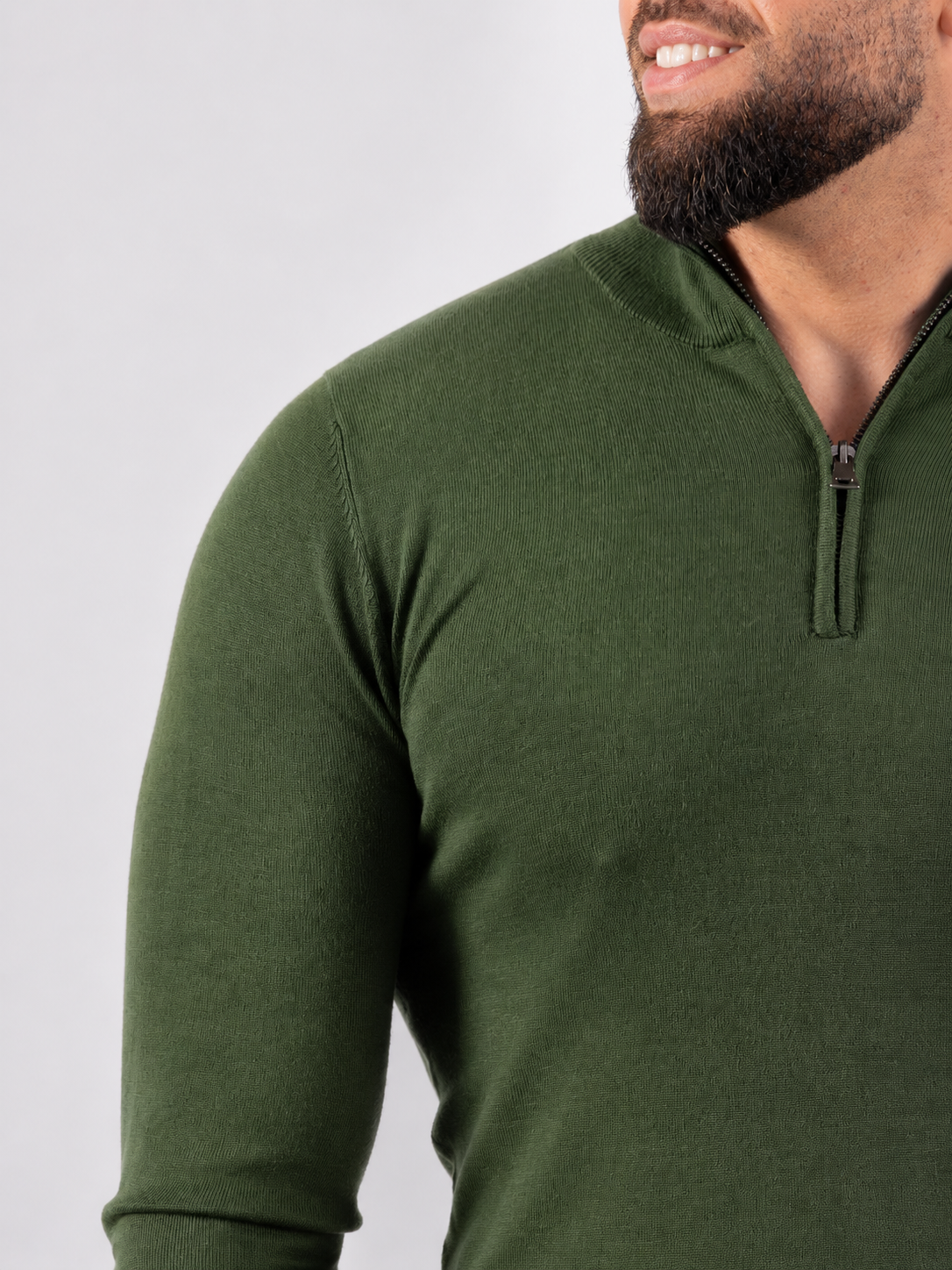 Sweater zipper green - Frankie's