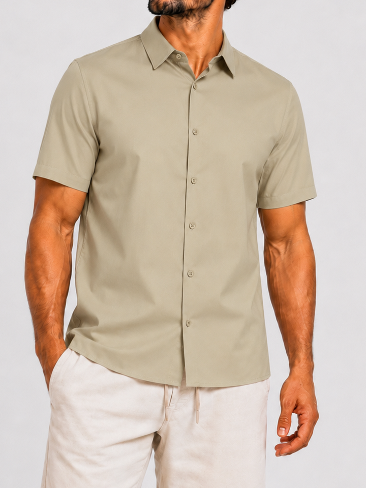Shirt super stretch short sleeve beige - Frankie's