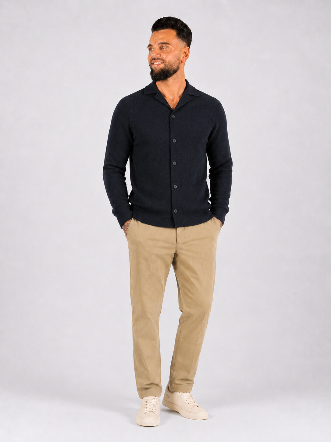 Terry shirt long sleeve navy blue - Frankie's