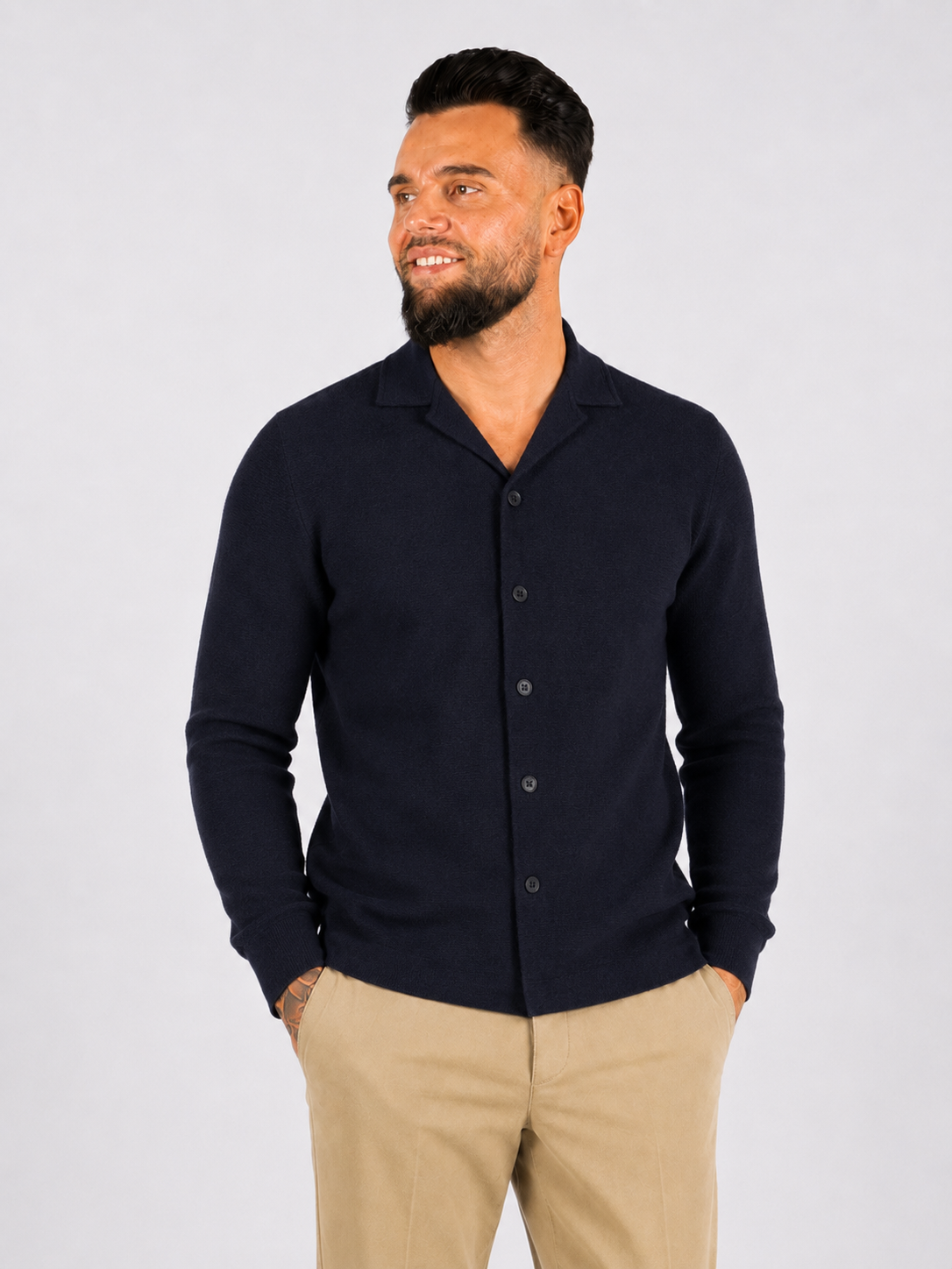 Terry shirt long sleeve navy blue - Frankie's