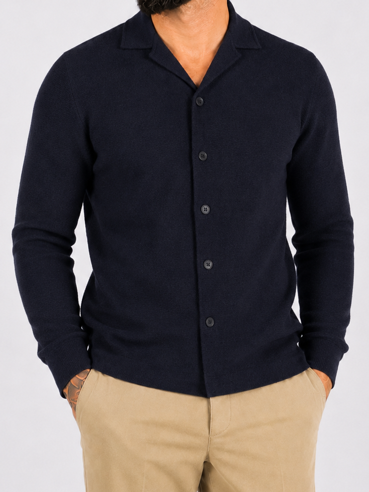 Terry shirt long sleeve navy blue - Frankie's