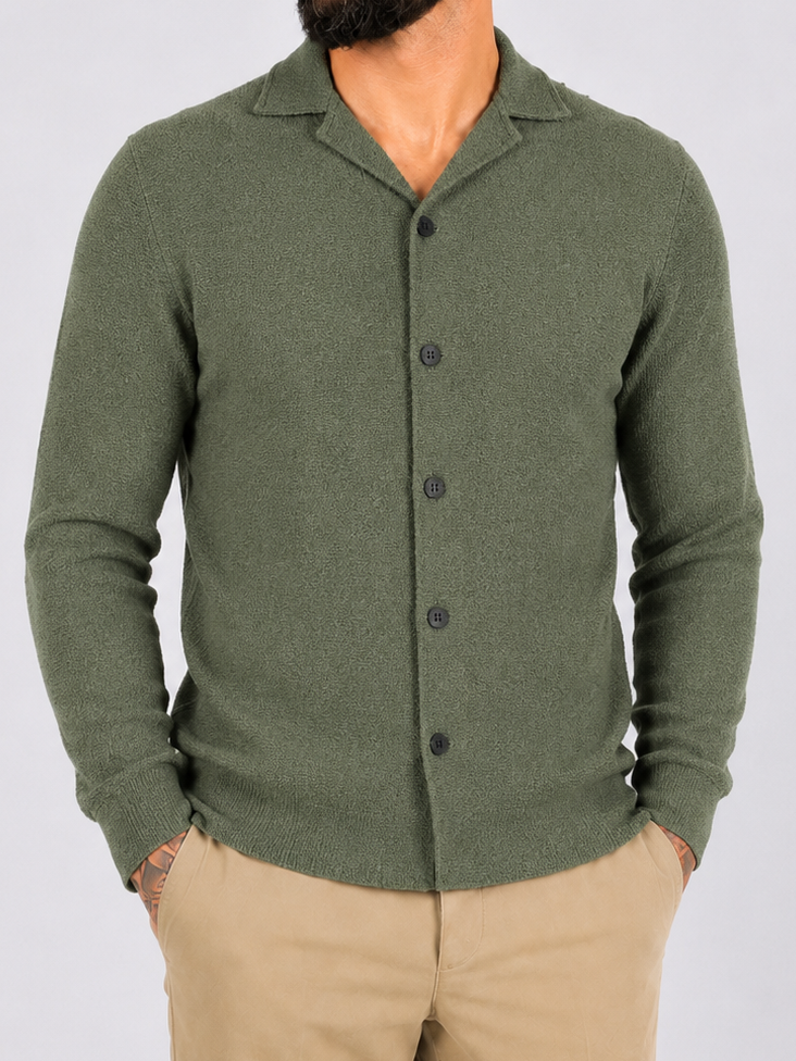 Terry shirt long sleeve khaki green - Frankie's