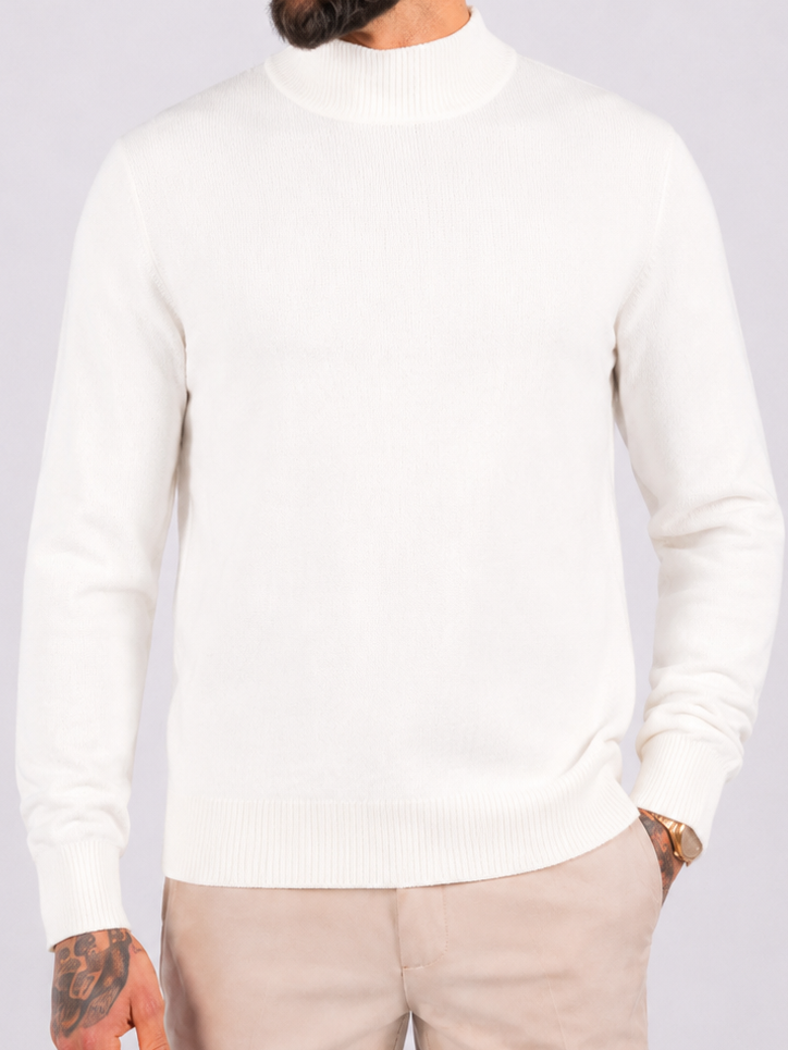 Turtleneck knitwear long sleeve white - Frankie's