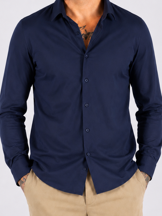 Overhemd Frankie slim fit donker blauw - Frankie's