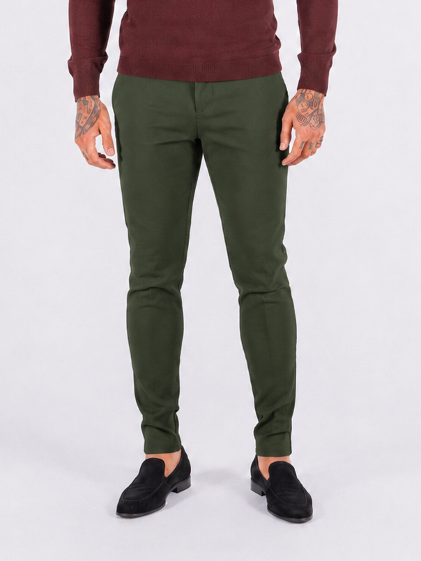 Super stretch pantalon khaki green - Frankie's
