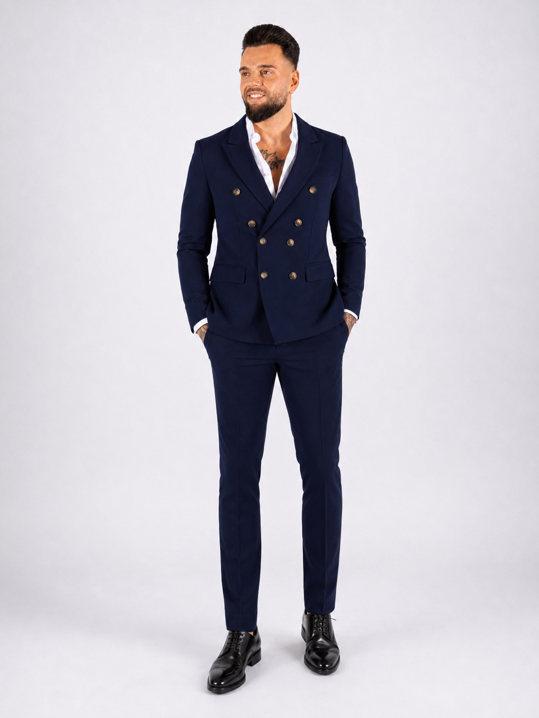 Suit double breasted two piece navy blue - Frankie's