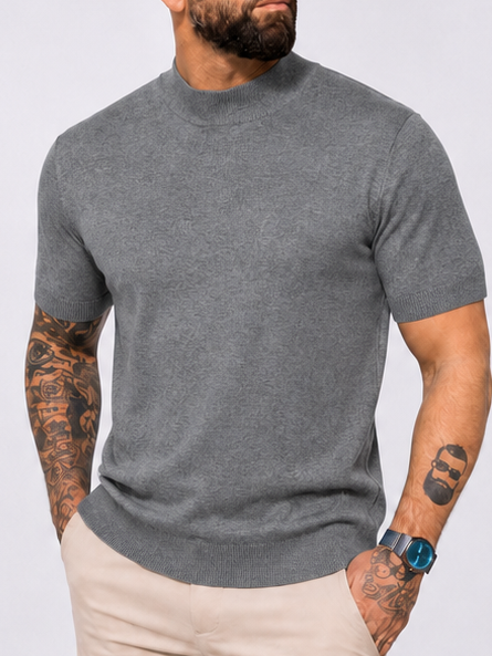 Turtleneck knitwear short sleeve grey - Frankie's