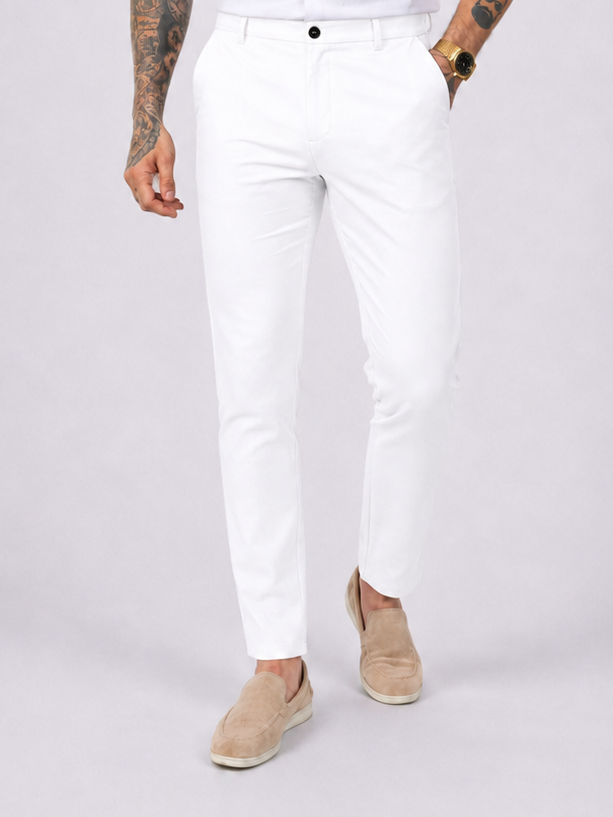 Pantalon chic straight fit white