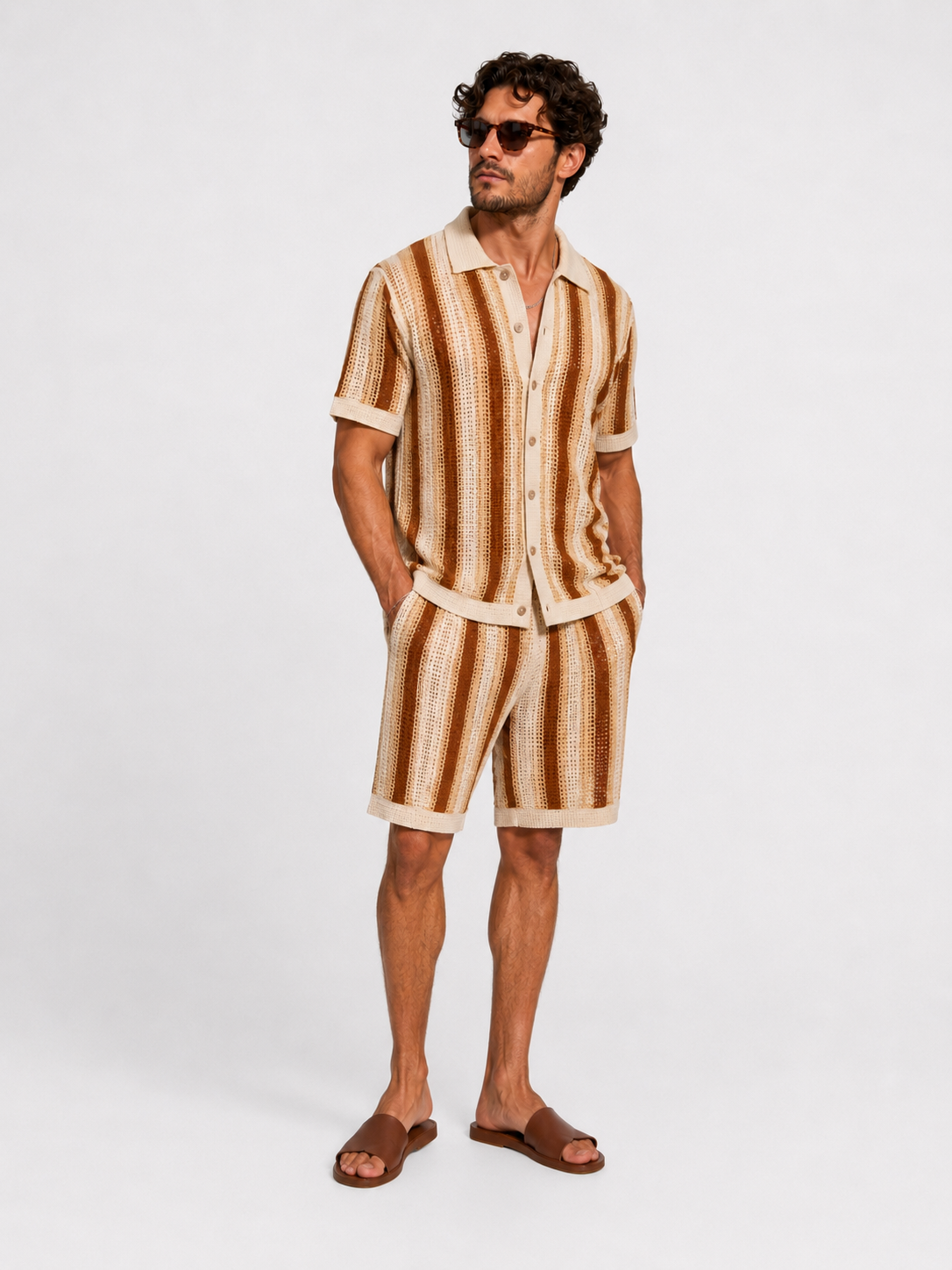 Positano Summer Set Striped Brown - Frankie's