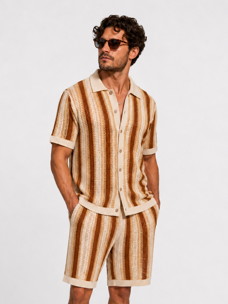 Positano Summer Set Striped Brown - Frankie's