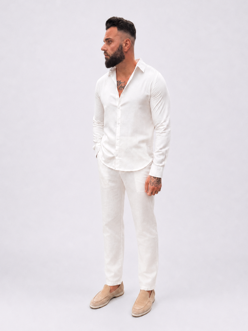Pantalon linen white