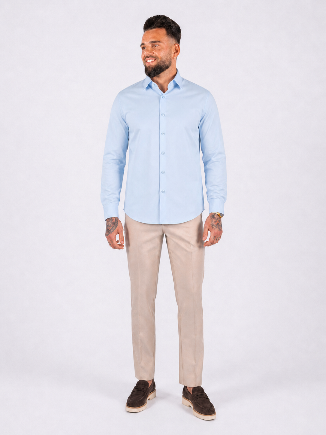 Overhemd Havana stretch light blue