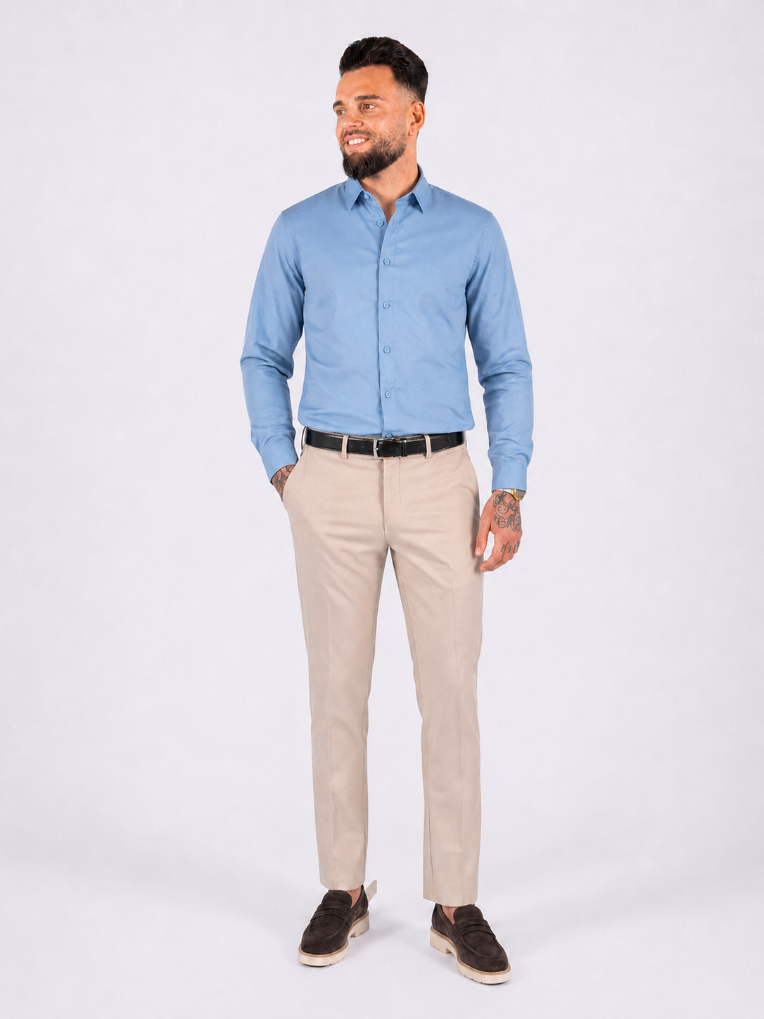Shirt super stretch light blue