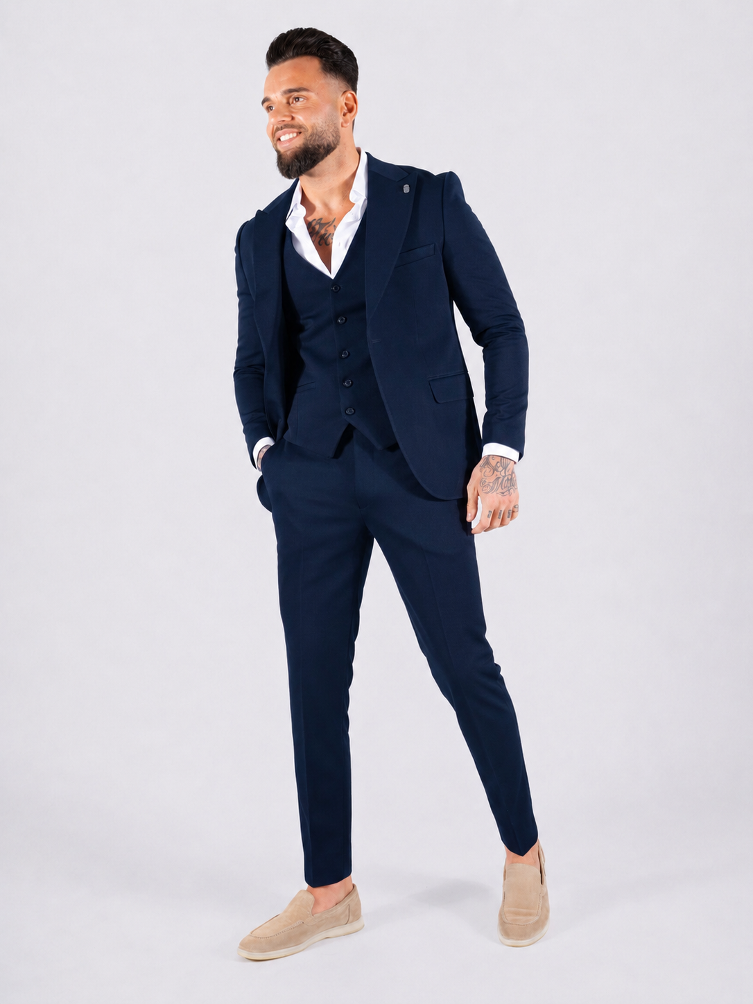 Suit Three Piece Havana Navy Blue - Frankie's