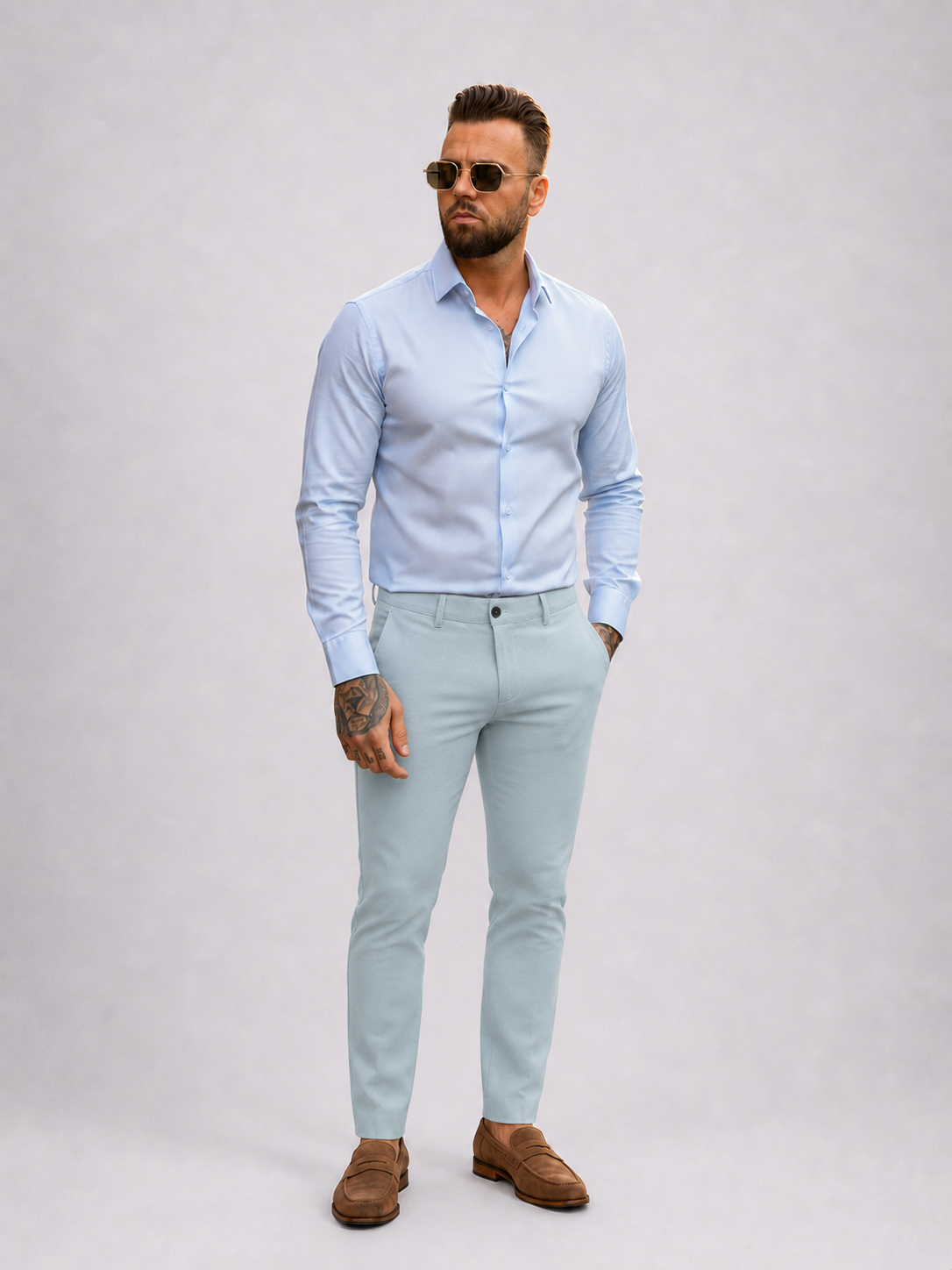 Super stretch pantalon light green