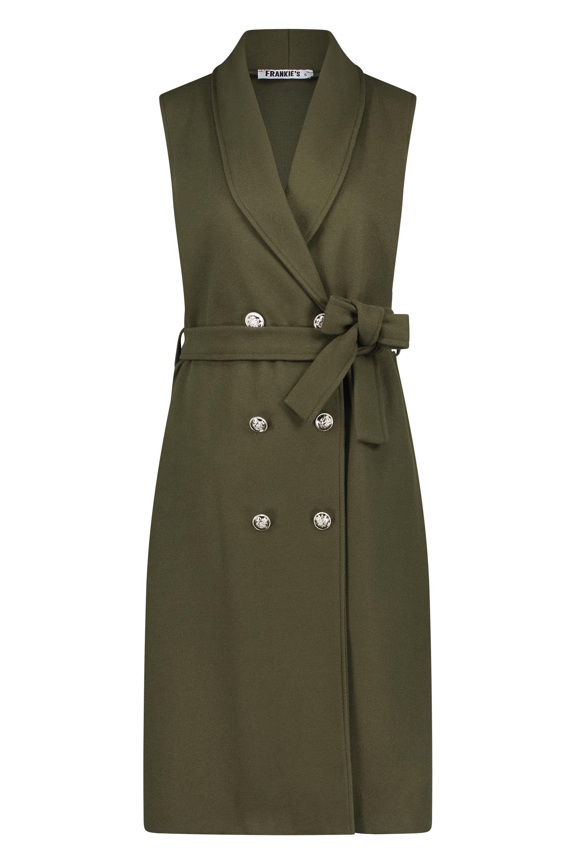 Sleeveless trenchcoat khaki