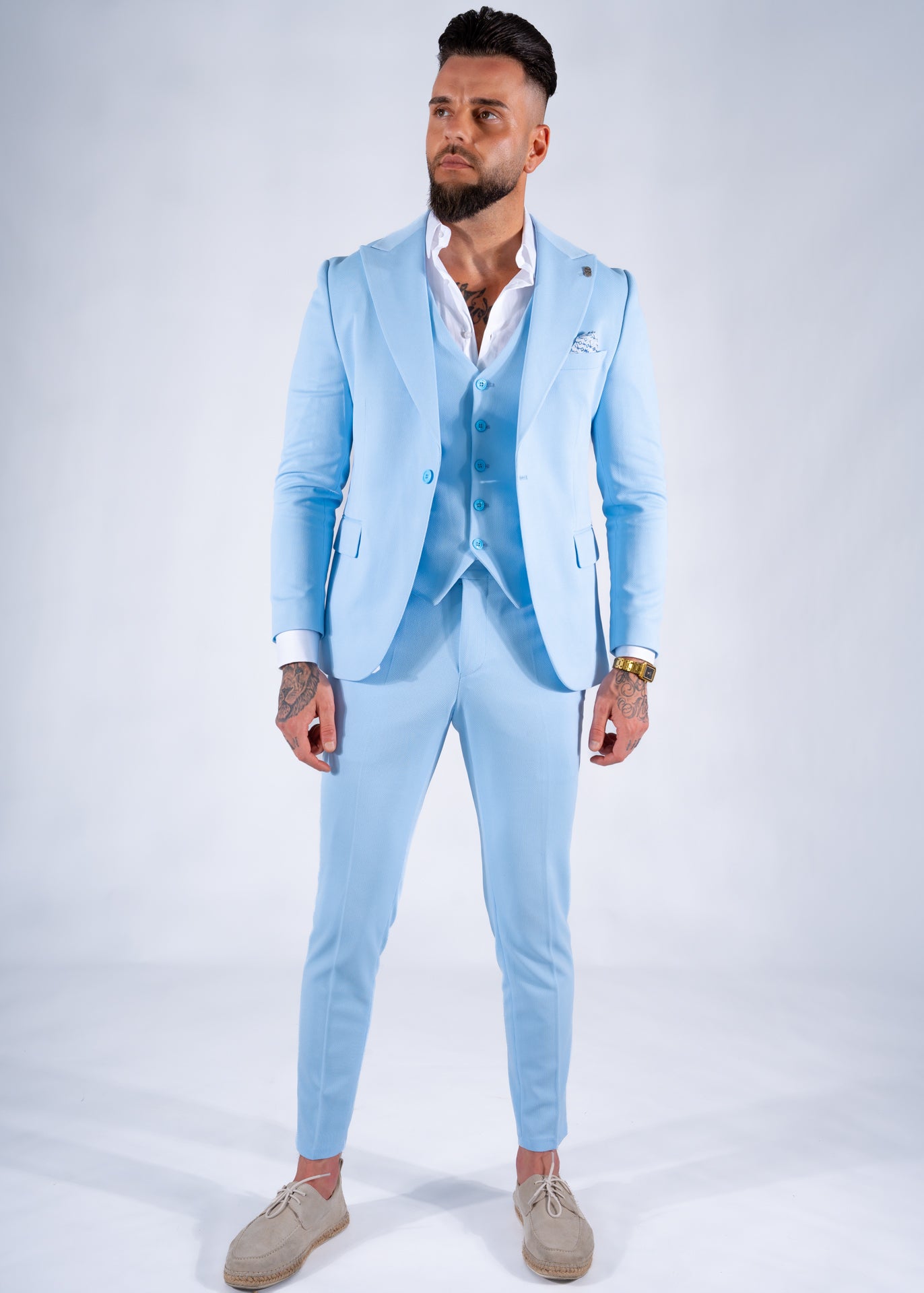 Suit three piece Havana light blue