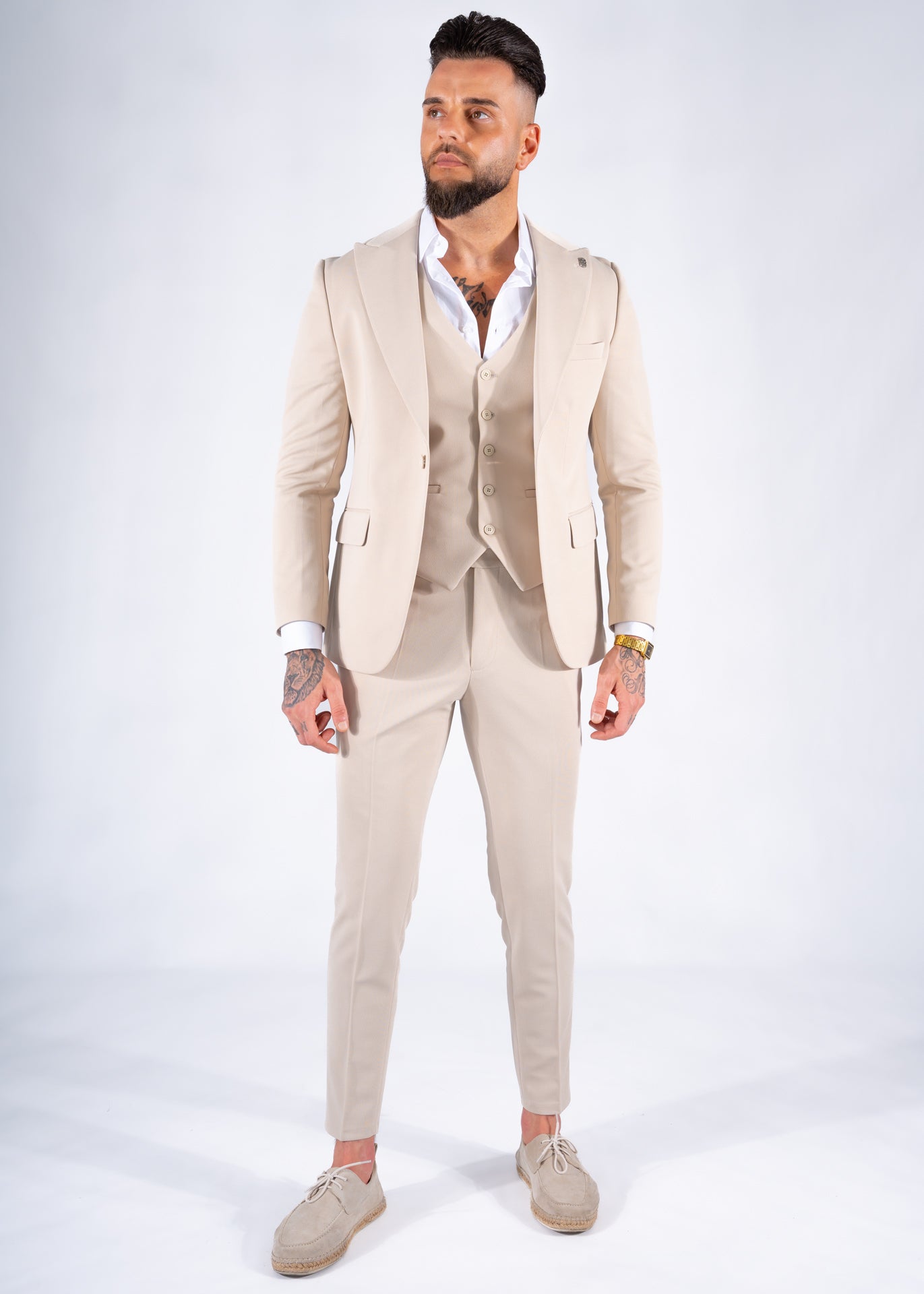 Suit three piece Havana beige