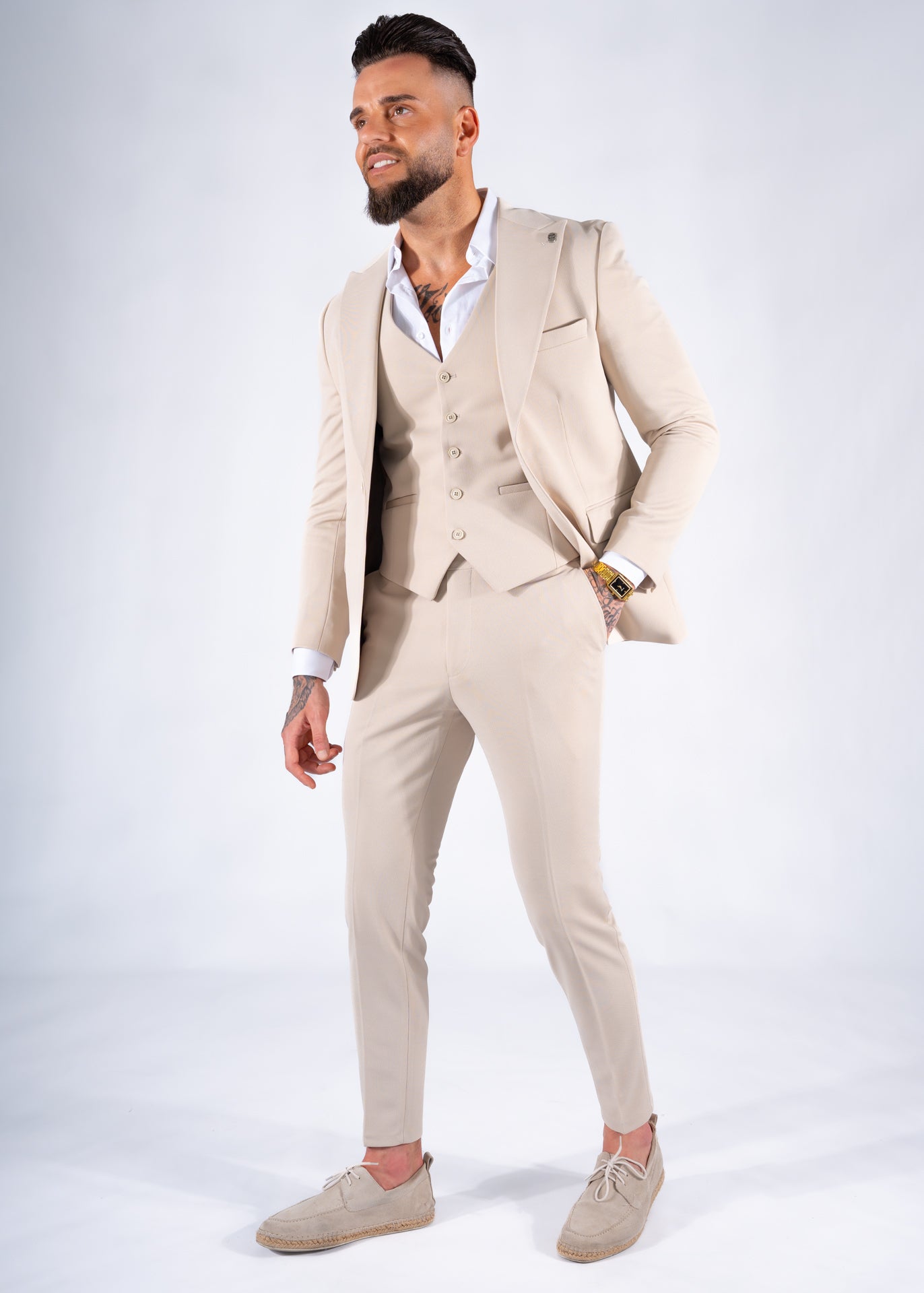 Suit three piece Havana beige