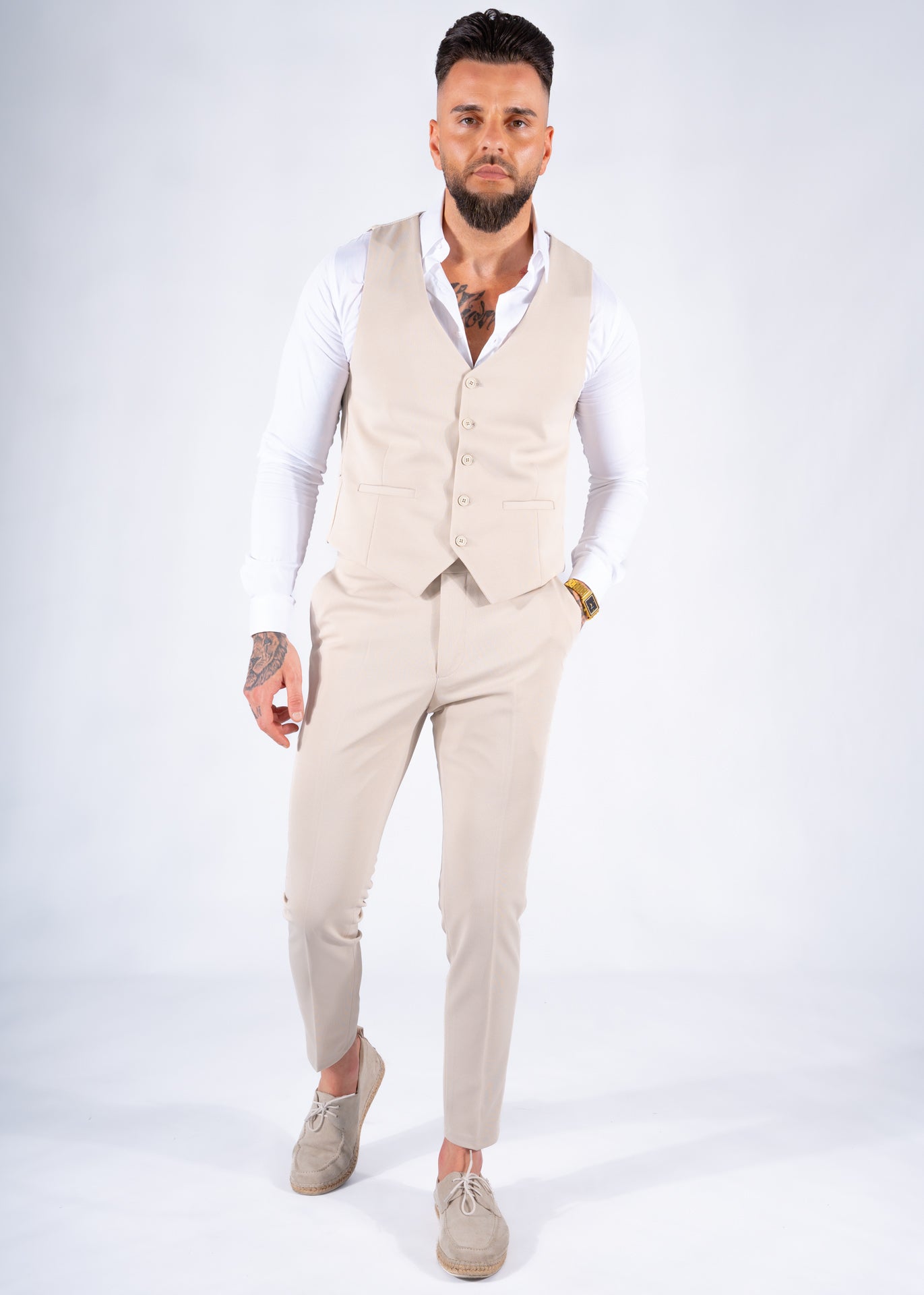 Suit three piece Havana beige