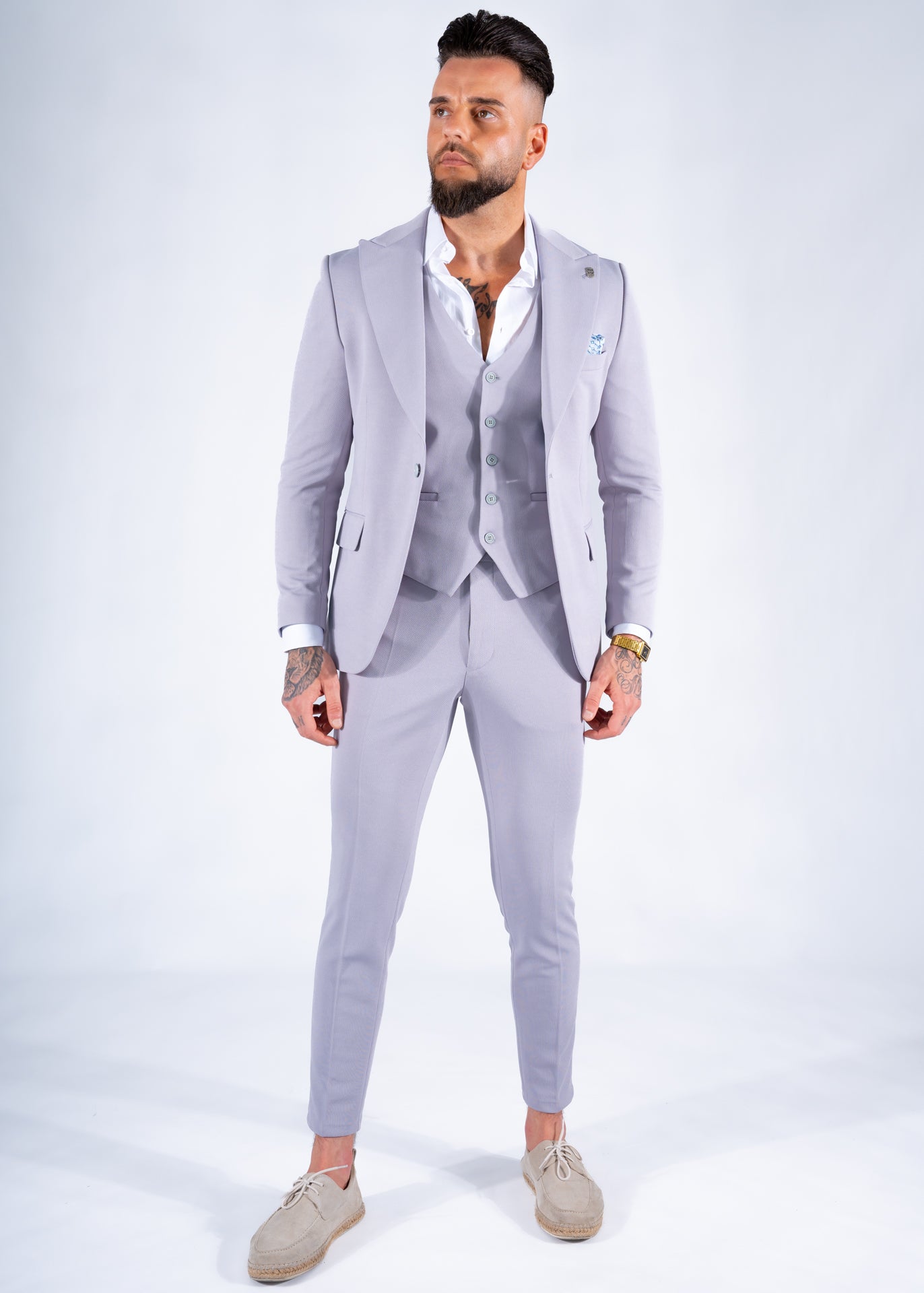 Suit three piece Havana light grey