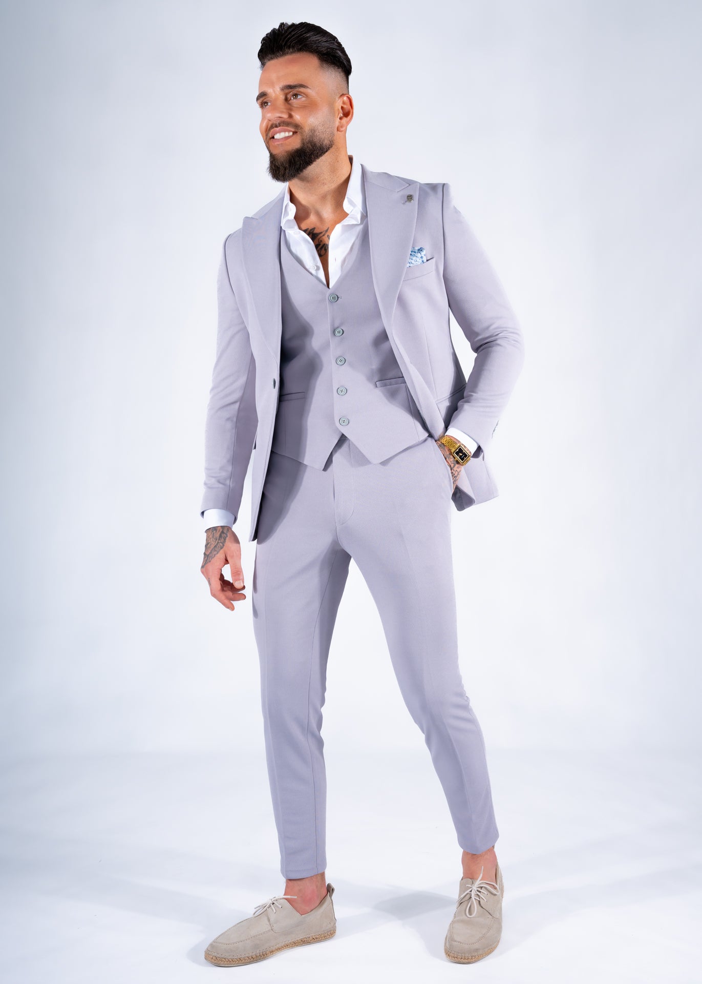 Suit three piece Havana light grey