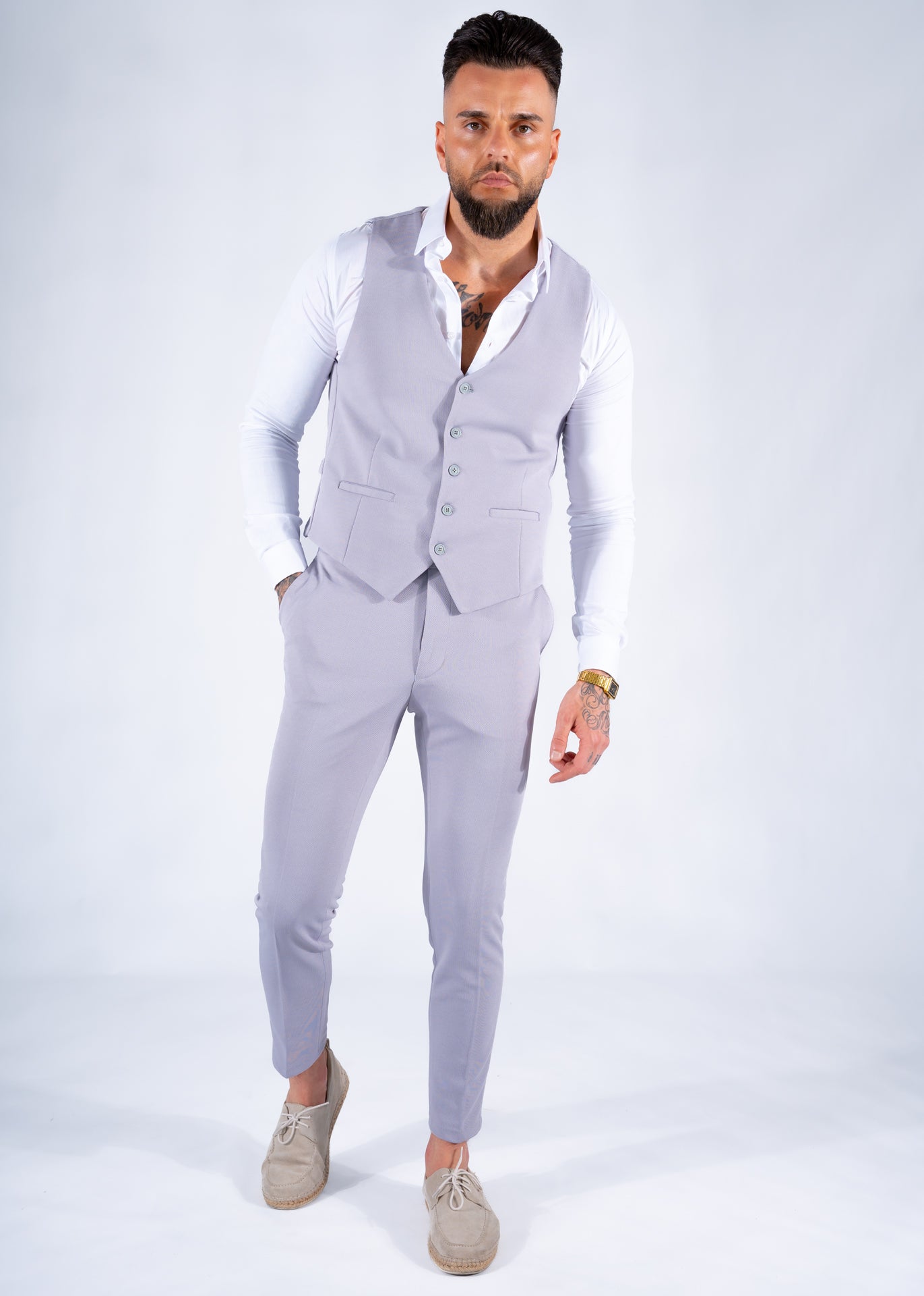 Suit three piece Havana light grey