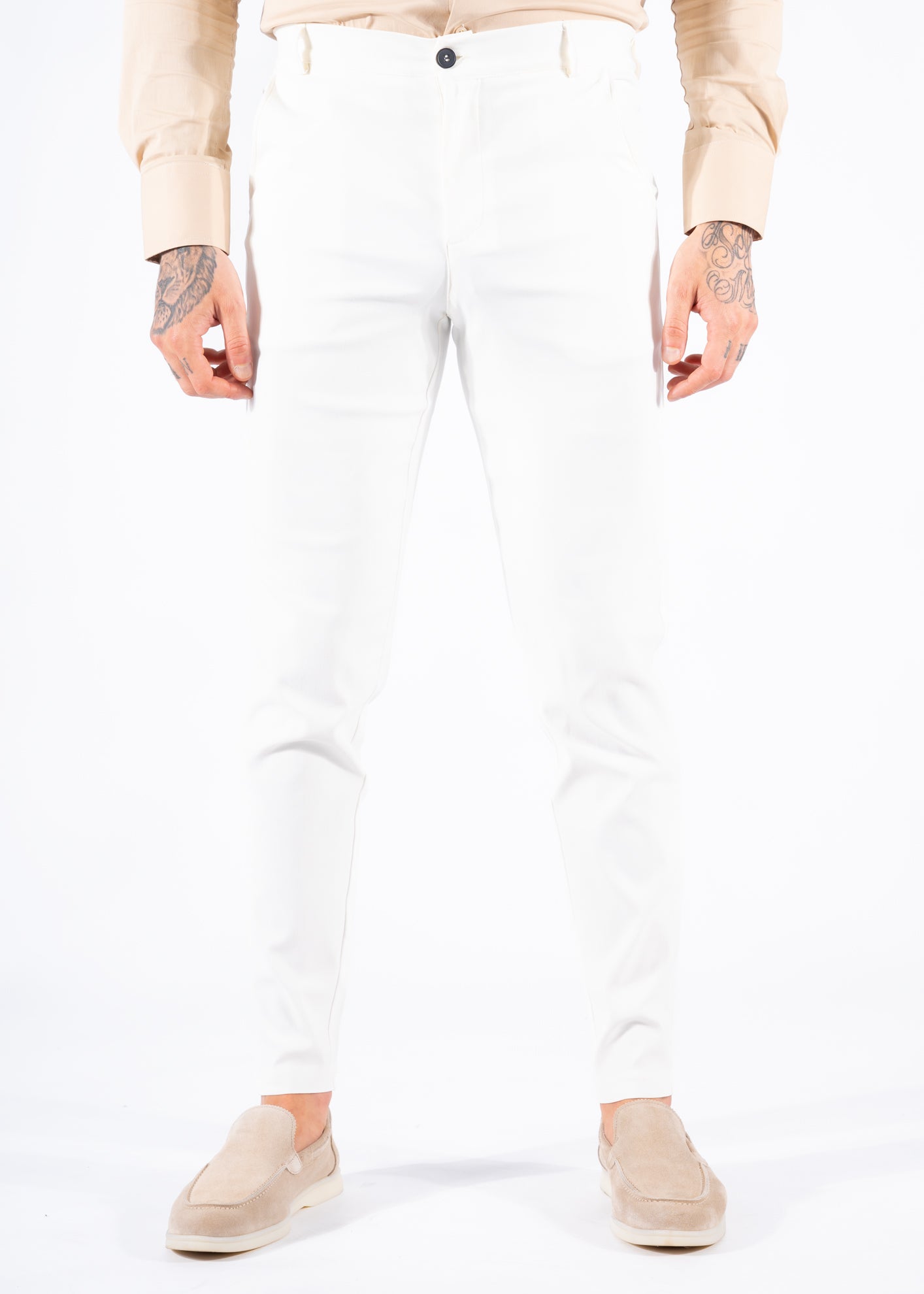 Super stretch pantalon white