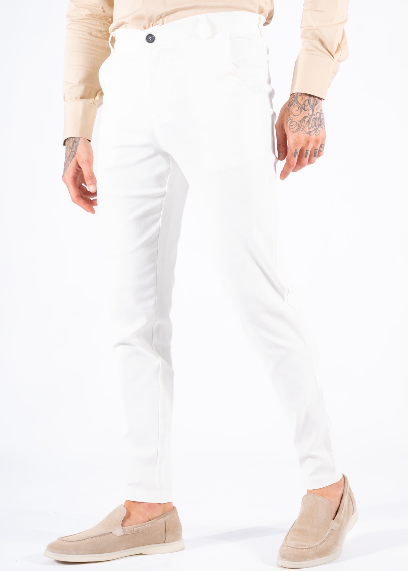 Super stretch pantalon white