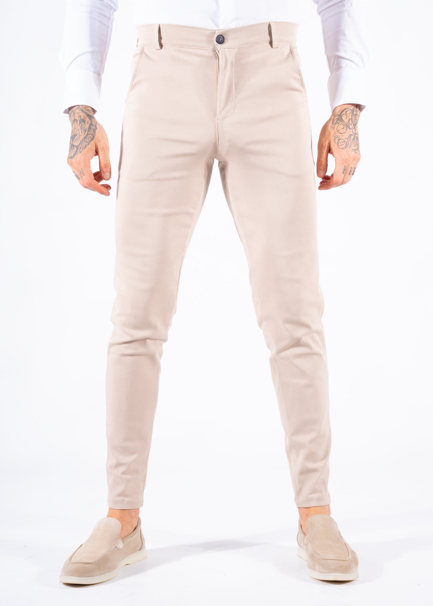 Super stretch pantalon beige