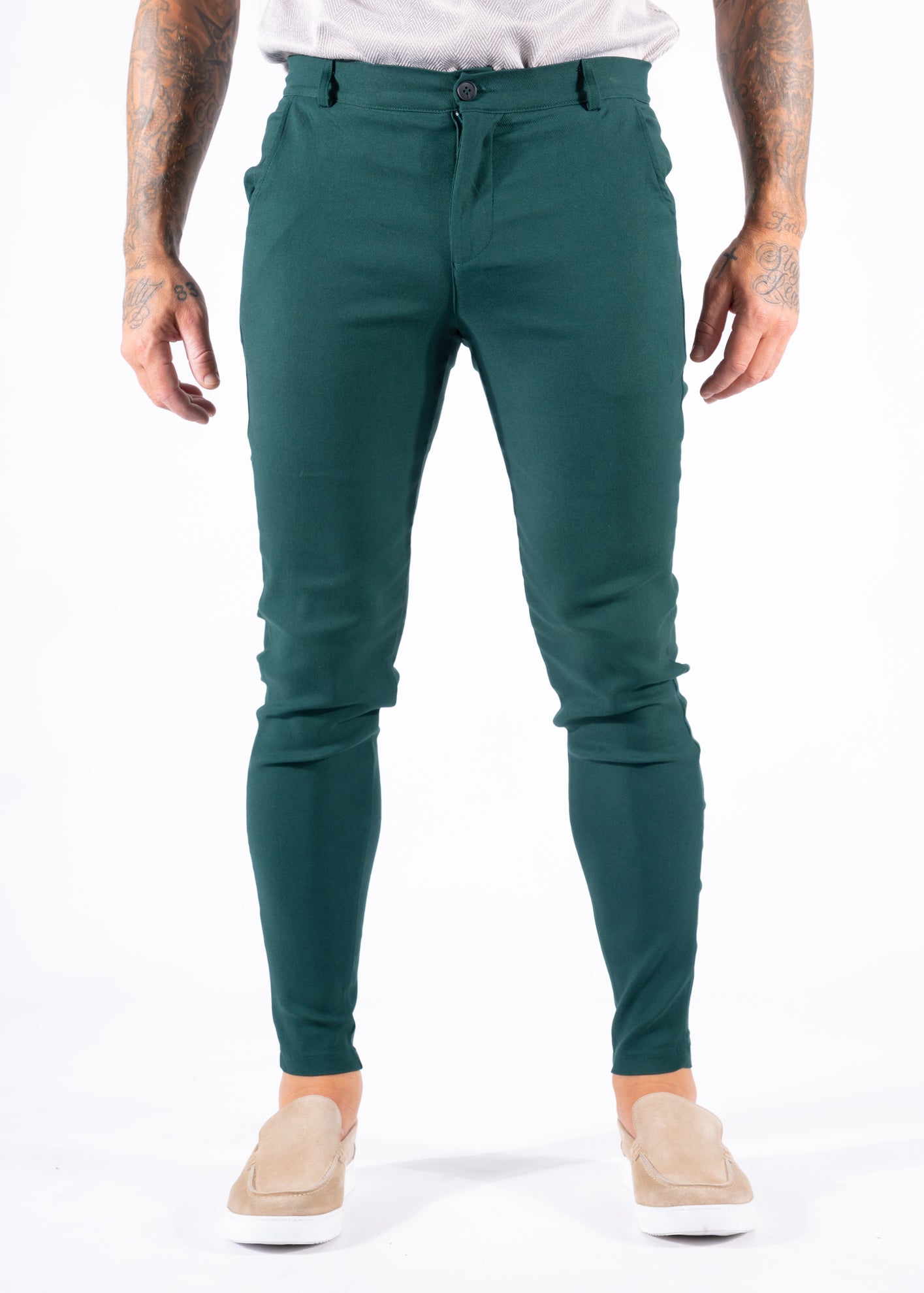 Super stretch pantalon forest green